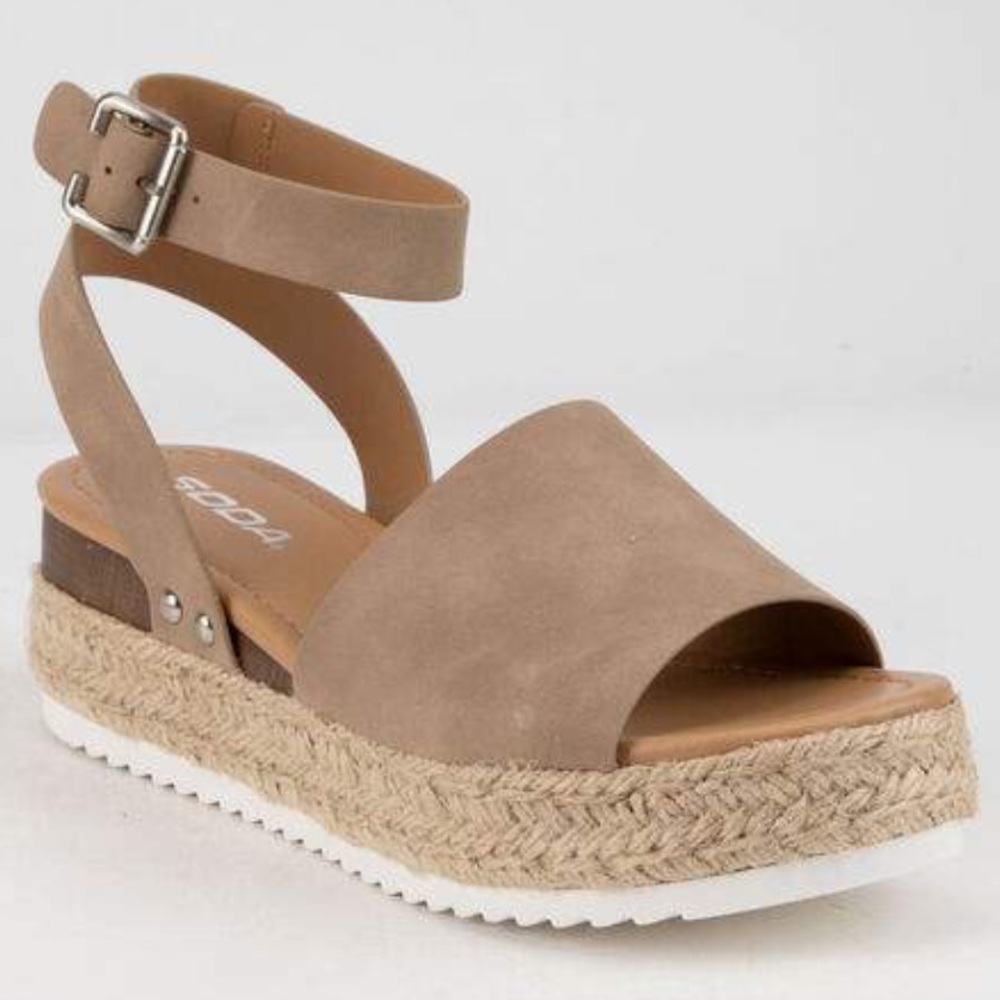 SODA “Faux Suede Platform” SANDAL